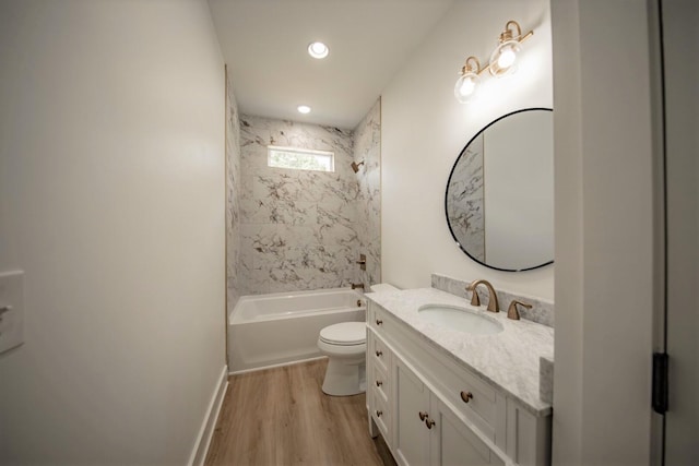 1056 Old Newport Hwy, Dandridge, TN 37725 - bathroom with vanity,  shower combination, wood finished floors, and recessed lighting