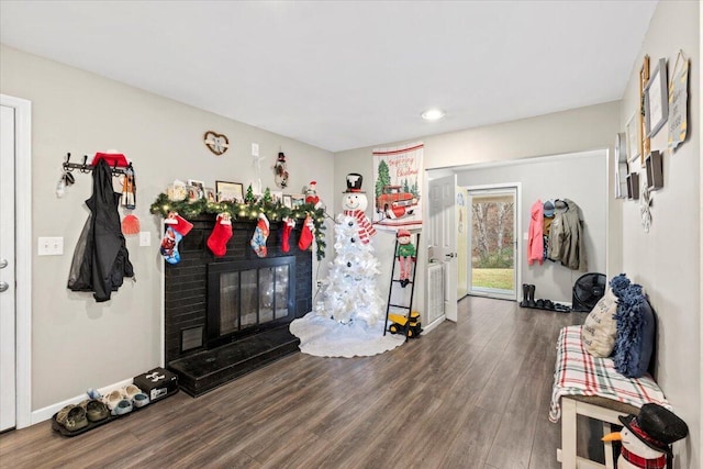 interior space with hardwood / wood-style floors