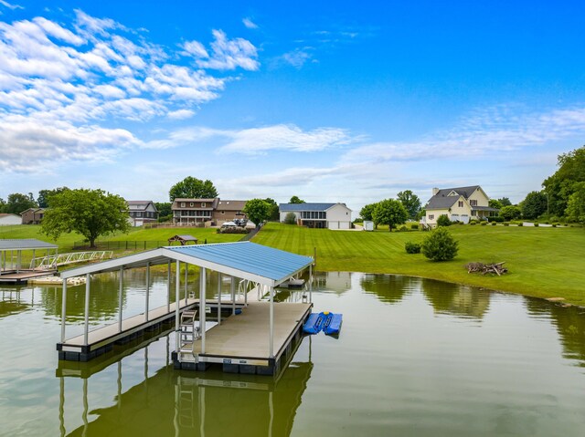 1114 Lake Ridge Dr, Dandridge, TN 37725 - dock featuring a water view and a lawn