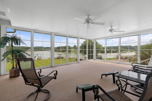 1114 Lake Ridge Dr, Dandridge, TN 37725 - sunroom / solarium featuring a water view