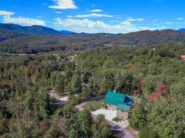 aerial view featuring a mountain view