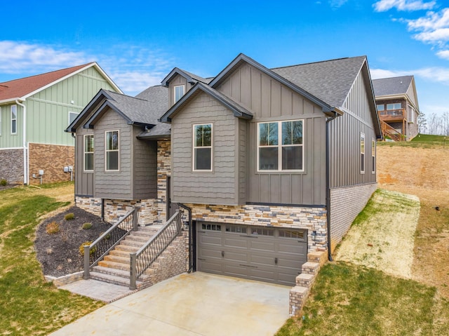 craftsman-style home with a garage