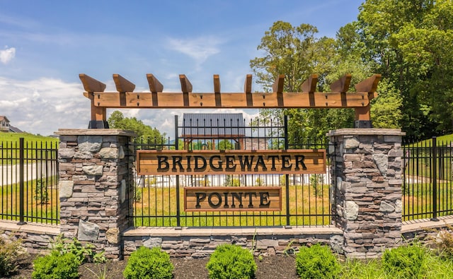 view of community sign