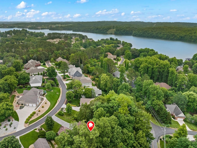 117 Tahlequah Ln, Loudon, TN 37774 - aerial view of residential area with a large body of water and a forest