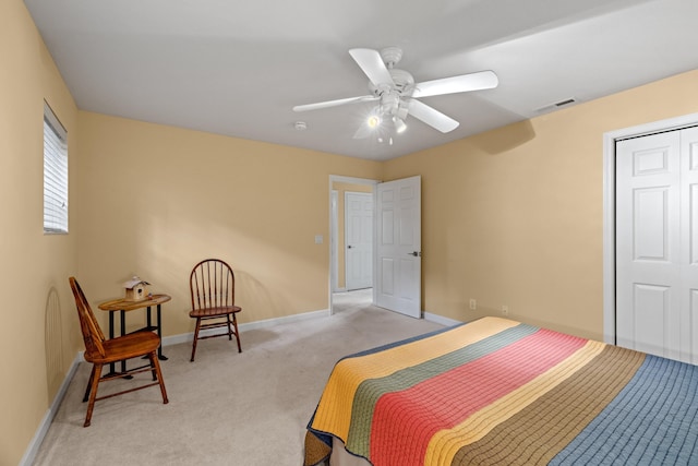 117 Tahlequah Ln, Loudon, TN 37774 - bedroom featuring light colored carpet, baseboards, a ceiling fan, and a closet