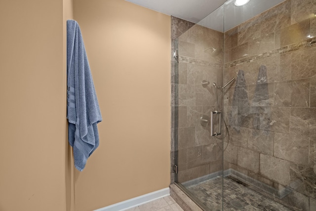 117 Tahlequah Ln, Loudon, TN 37774 - full bathroom with a shower stall, tile patterned flooring, and baseboards