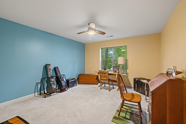 117 Tahlequah Ln, Loudon, TN 37774 - carpeted office featuring ceiling fan and baseboards