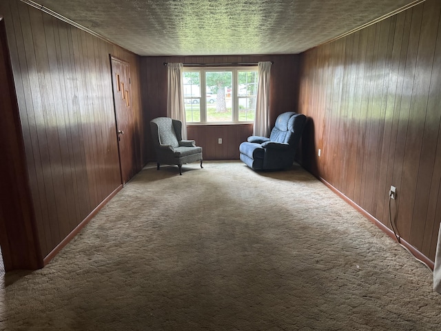 166 Clevenger Cut Off Rd, Newport, TN 37821 - sitting room featuring carpet and wooden walls