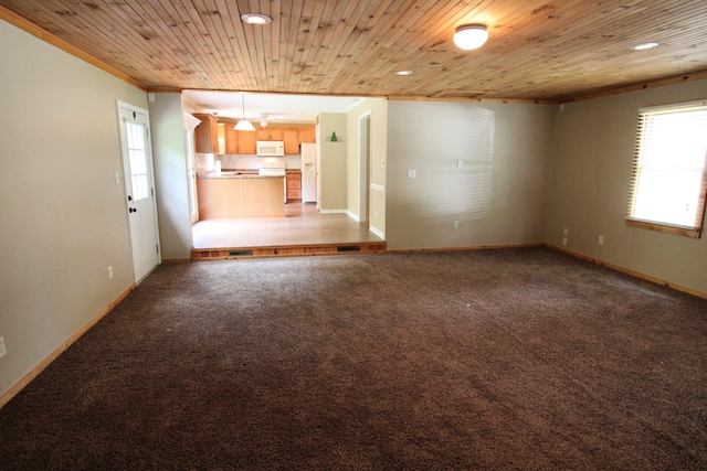 5780 Catawba Ln, Morristown, TN 37814 - unfurnished living room featuring recessed lighting, light carpet, and crown molding