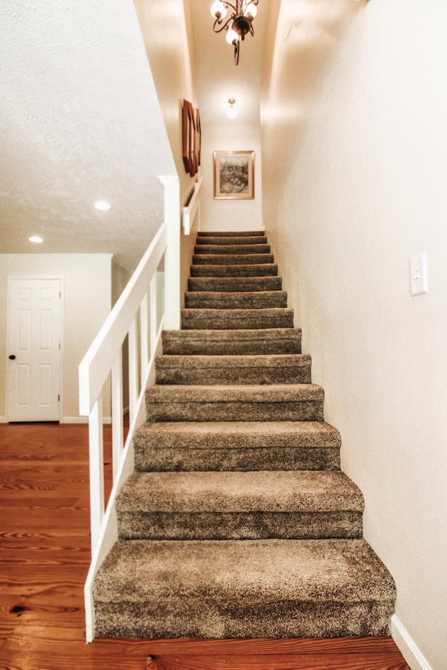 5780 Catawba Ln, Morristown, TN 37814 - stairs featuring wood finished floors and recessed lighting