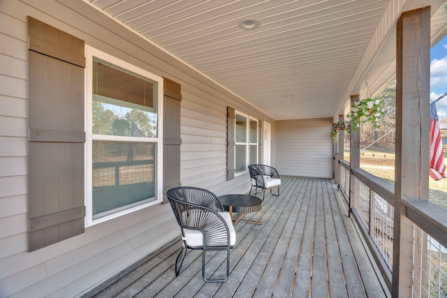 deck featuring a porch