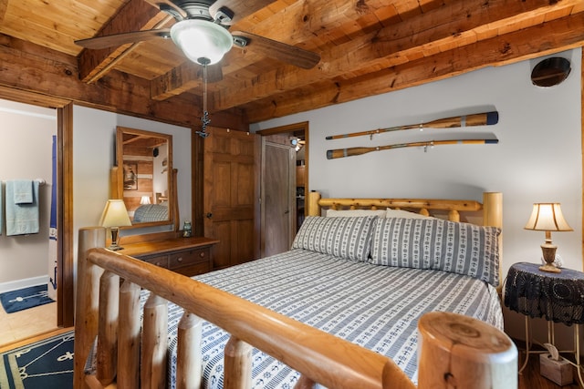 1055 Dean Cir, Dandridge, TN 37725 - bedroom with a wood ceiling with exposed beams and baseboards