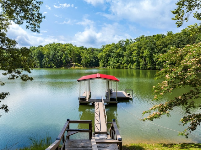 1055 Dean Cir, Dandridge, TN 37725 - dock area with a water view and a wooded view