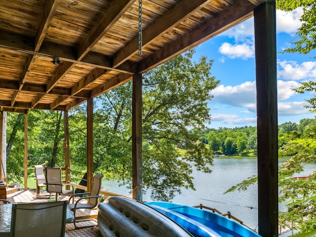 1055 Dean Cir, Dandridge, TN 37725 - view of patio with a water view and view of scattered trees