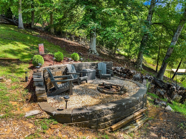 1055 Dean Cir, Dandridge, TN 37725 - view of yard with an outdoor fire pit