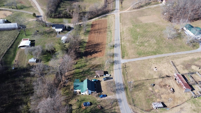 drone / aerial view featuring a rural view