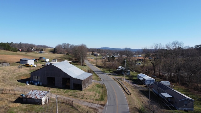 aerial view featuring a rural view