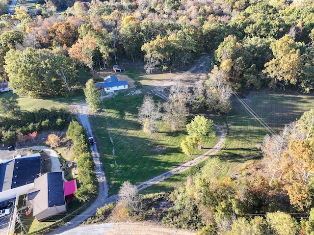 aerial view with a rural view