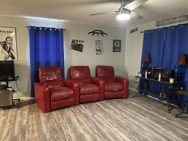 281 Webb Rd, Rogersville, TN 37857 - living area featuring a ceiling fan and wood finished floors