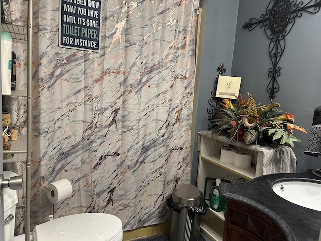 281 Webb Rd, Rogersville, TN 37857 - full bathroom featuring toilet, curtained shower, and vanity