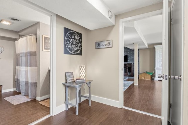 5700 Academy Dr, Morristown, TN 37814 - hallway featuring wood finished floors and baseboards
