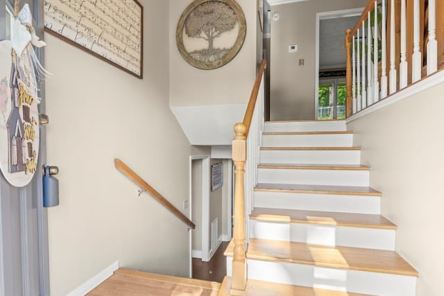 5700 Academy Dr, Morristown, TN 37814 - stairs featuring wood finished floors