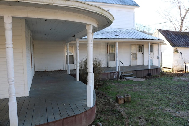 deck with a porch