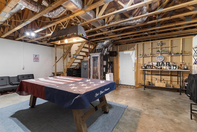 3912 Isaac Ave, Morristown, TN 37814 - rec room with billiards and concrete flooring