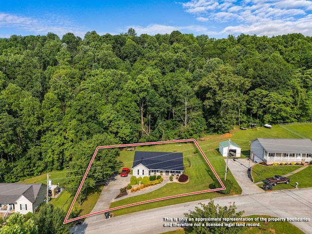 3912 Isaac Ave, Morristown, TN 37814 - aerial view of property's location featuring a heavily wooded area and property boundaries highlighted