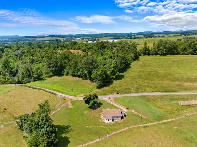 drone / aerial view with a rural view