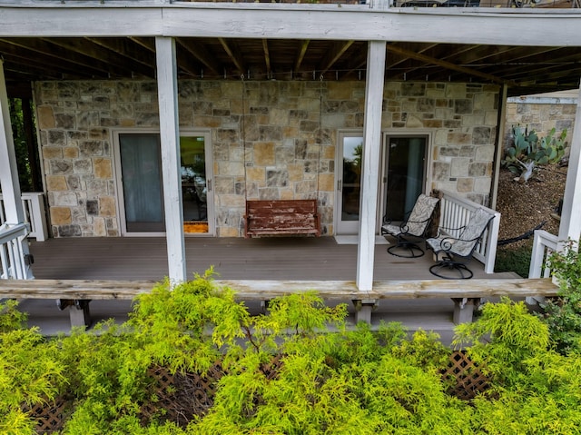 view of patio with a deck