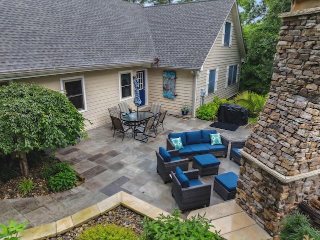 view of patio featuring outdoor lounge area and outdoor dining space