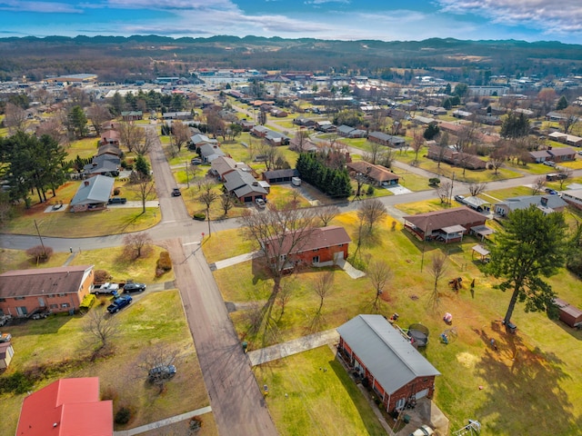 aerial view with a mountain view