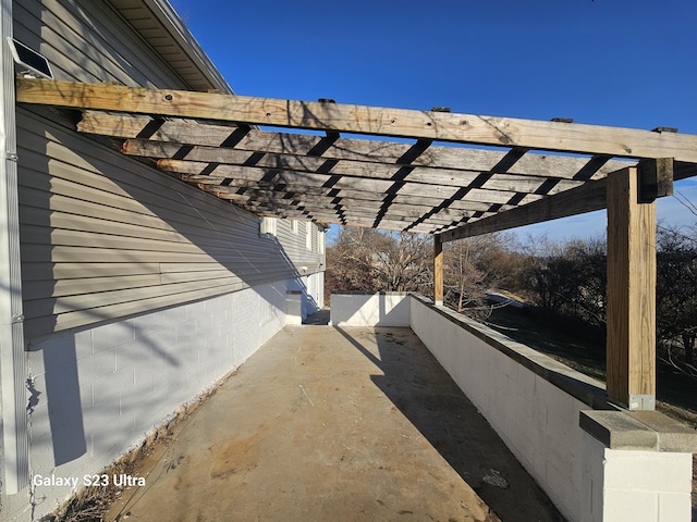 view of patio with a pergola