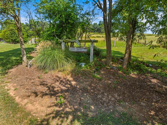 view of yard featuring a rural view