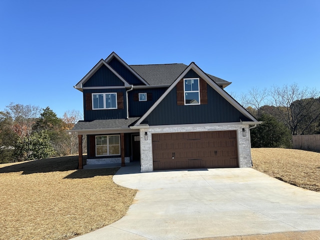 view of front of house with a garage