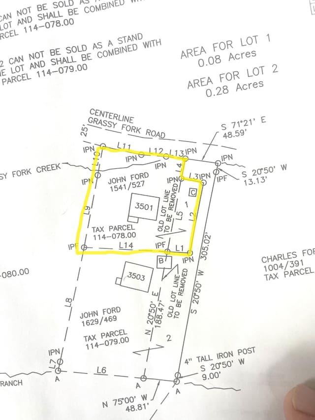 3501 Grassy Fork Rd, Hartford, TN 37753 - survey map / technical document