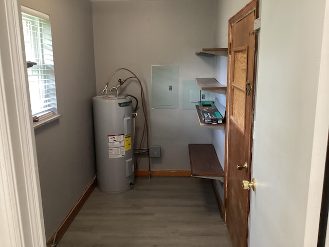 utilities with electric panel and electric water heater