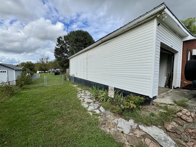 view of home's exterior featuring a lawn