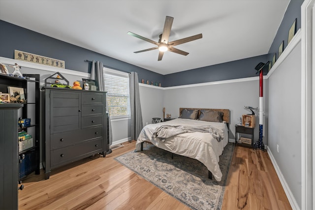 2940 Beecarter Rd, Dandridge, TN 37725 - bedroom with ceiling fan, baseboards, visible vents, and wood finished floors