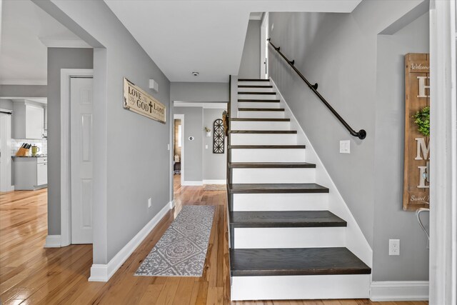 2940 Beecarter Rd, Dandridge, TN 37725 - stairway with baseboards and wood finished floors