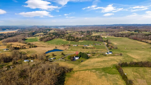 2940 Beecarter Rd, Dandridge, TN 37725 - aerial view with a water view and a rural view