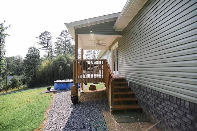 1161 Wooddale Rd, Morristown, TN 37814 - view of patio / terrace featuring a ceiling fan and a wooden deck