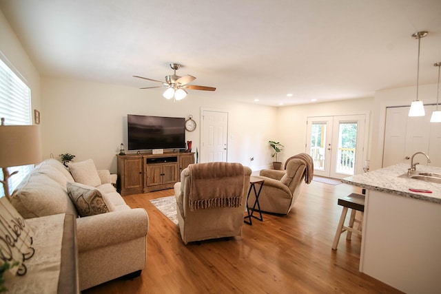 1161 Wooddale Rd, Morristown, TN 37814 - living room with light wood-type flooring, ceiling fan, and recessed lighting
