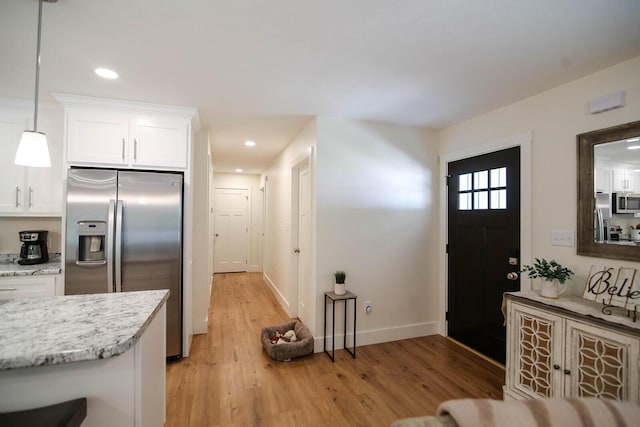 1161 Wooddale Rd, Morristown, TN 37814 - foyer entrance featuring light wood-style flooring, recessed lighting, and baseboards