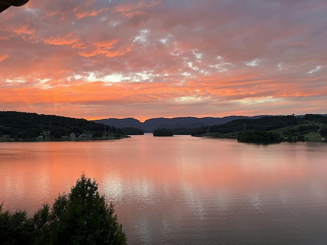 property view of water featuring a mountain view