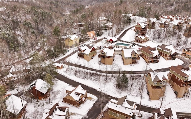 view of snowy aerial view