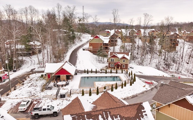 view of snowy aerial view