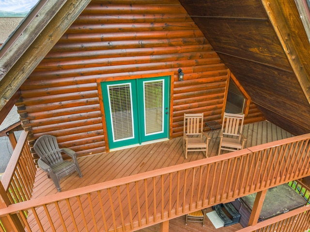 deck featuring french doors