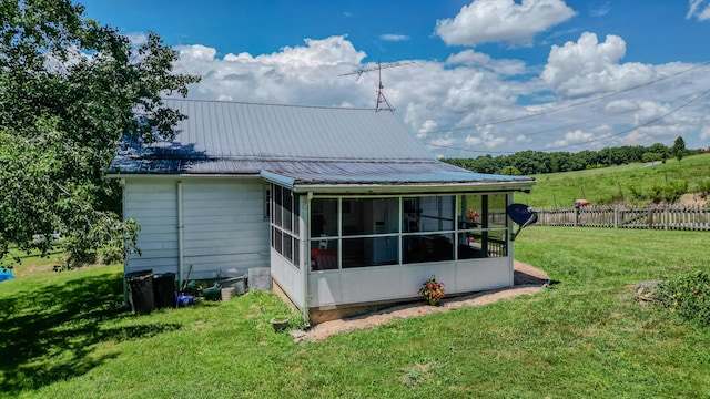 625 Trentham Hollow Rd, Parrottsville, TN 37843 - back of property featuring a sunroom and a metal roof